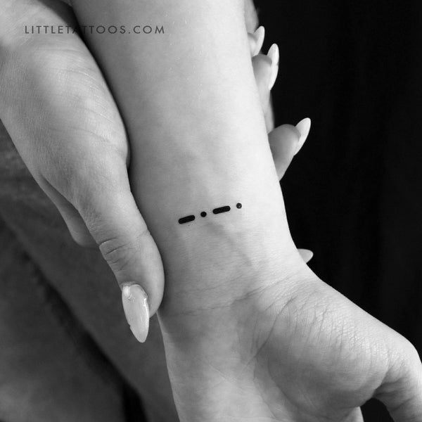 Morse Code C Temporary Tattoo - Set of 3