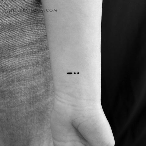 Morse Code D Temporary Tattoo - Set of 3