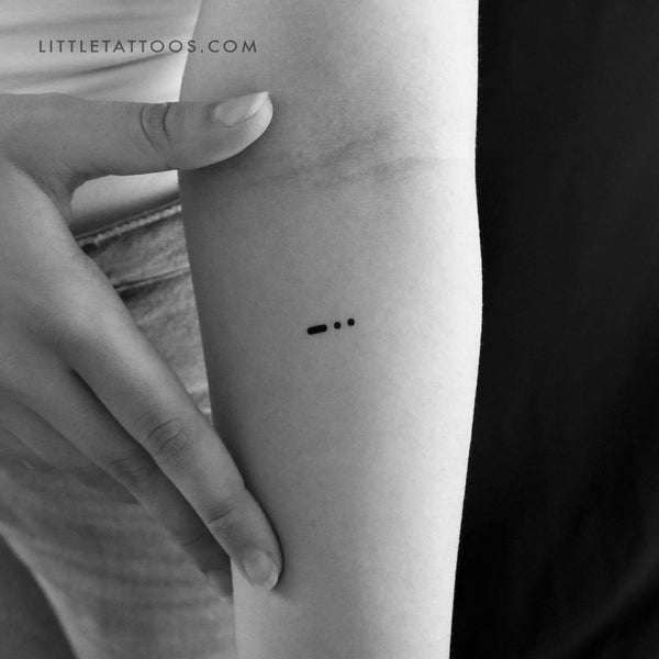 Morse Code D Temporary Tattoo - Set of 3