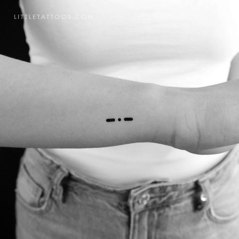 Morse Code K Temporary Tattoo - Set of 3