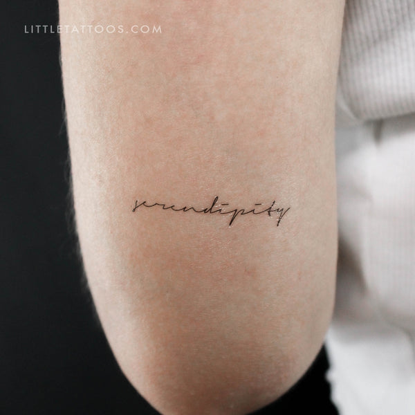 Handwritten Font Serendipity Temporary Tattoo - Set of 3