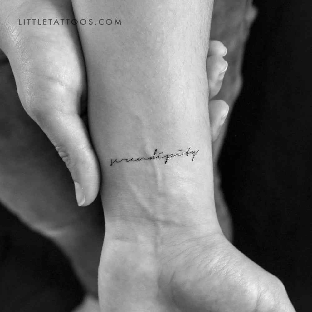 Handwritten Font Serendipity Temporary Tattoo - Set of 3