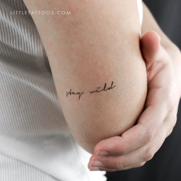 Handwritten Font Stay Wild Temporary Tattoo - Set of 3