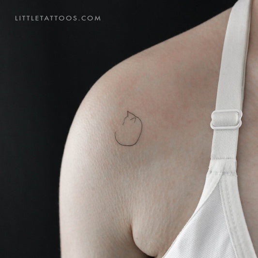 Minimalist Standing Cat Temporary Tattoo - Set of 3