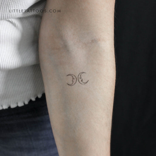 Moon Duality Temporary Tattoo - Set of 3