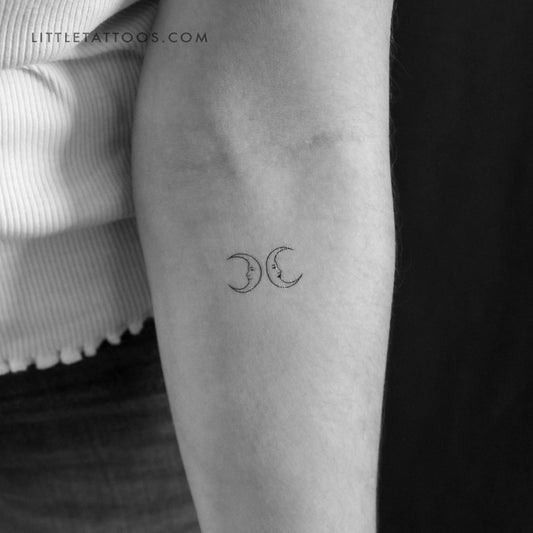 Moon Duality Temporary Tattoo - Set of 3