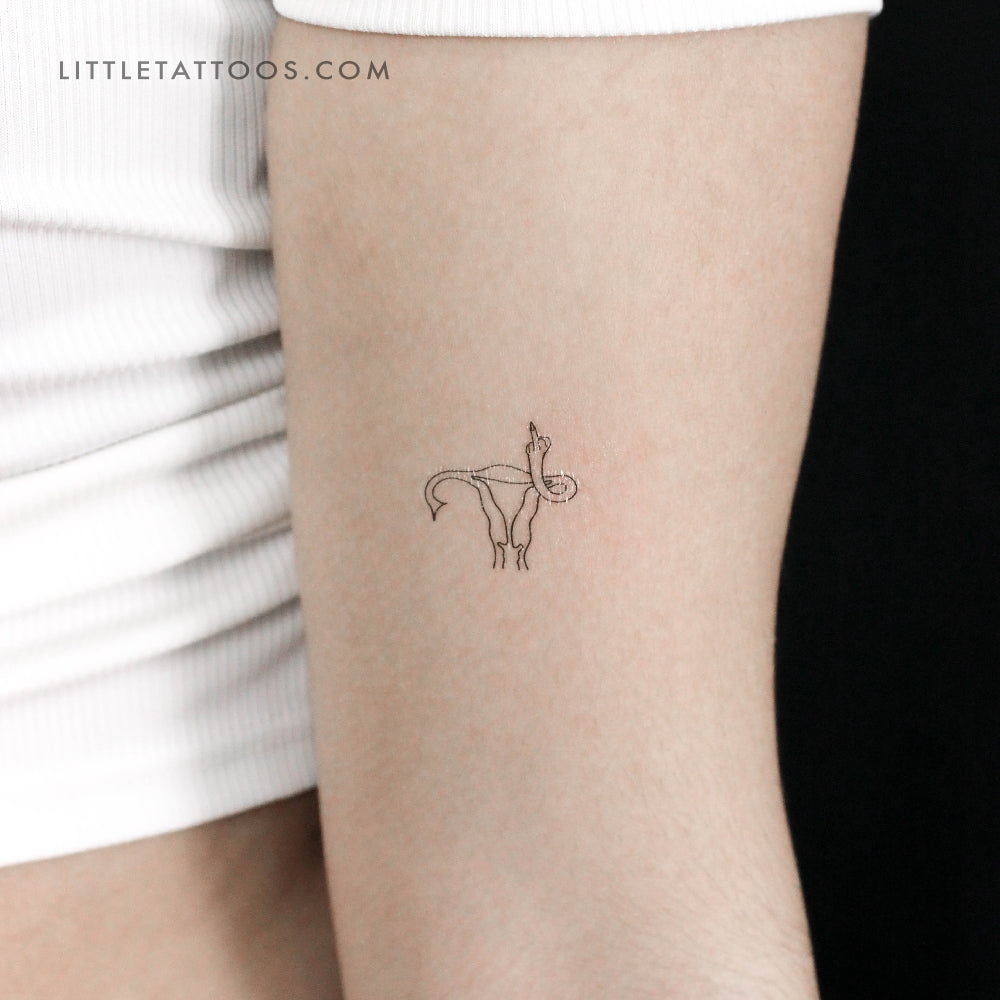 Angry Uterus Temporary Tattoo - Set of 3