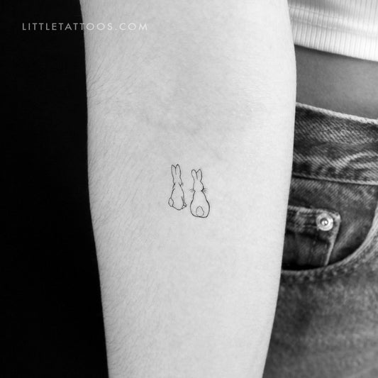 Tatuaje temporal de pareja de conejos (juego de 3)