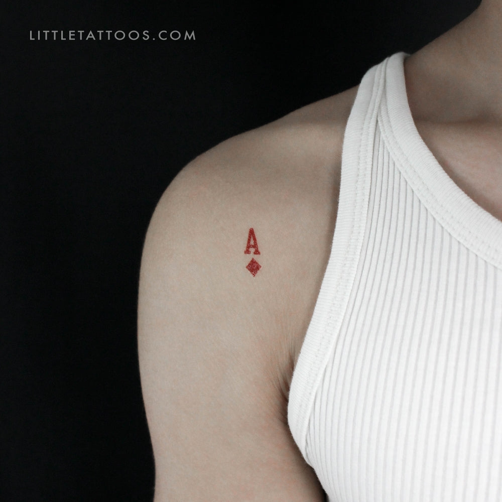 Ace Of Diamonds Temporary Tattoo - Set of 3