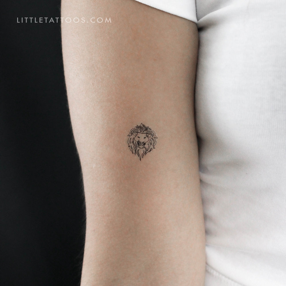 Tatuaje temporal de retrato de león - Juego de 3