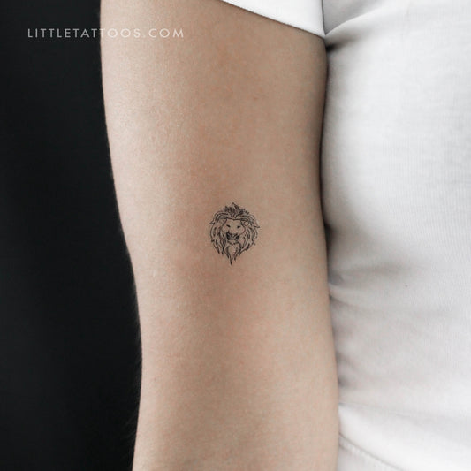 Lion Portrait Temporary Tattoo - Set of 3
