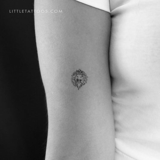 Lion Portrait Temporary Tattoo - Set of 3
