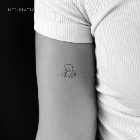 Teddy Bear Temporary Tattoo - Set of 3