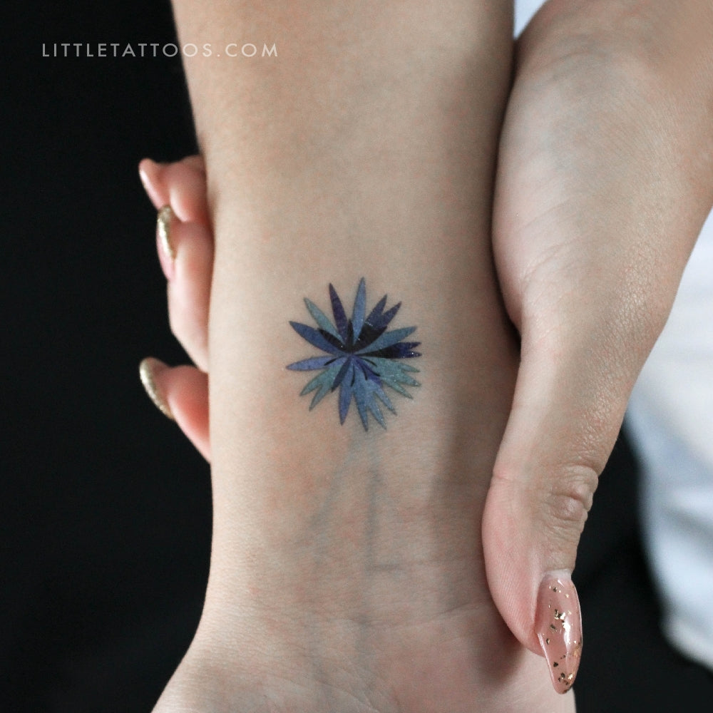 Cornflower Flower By Ann Lilya Temporary Tattoo - Set of 3