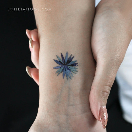 Cornflower Flower By Ann Lilya Temporary Tattoo - Set of 3