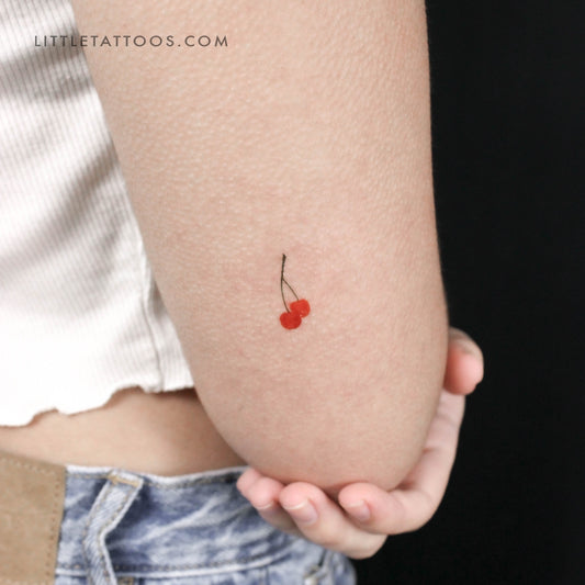 Tatuaje temporal de pareja de cerezas de Zihee (juego de 3)