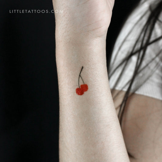 Tatuaje temporal de pareja de cerezas de Zihee (juego de 3)