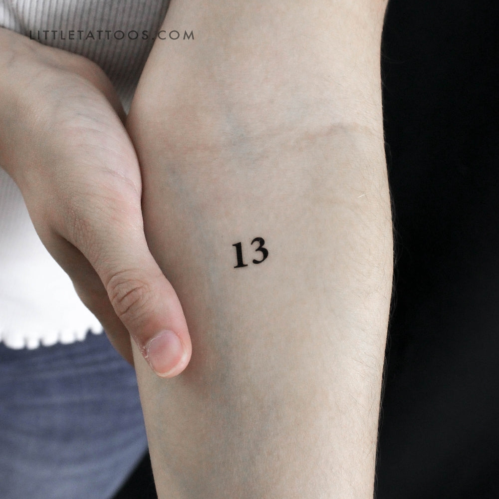Tatuaje temporal del número 13 (juego de 3)