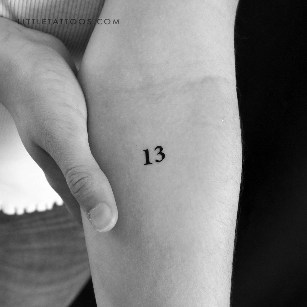 Tatuaje temporal del número 13 (juego de 3)