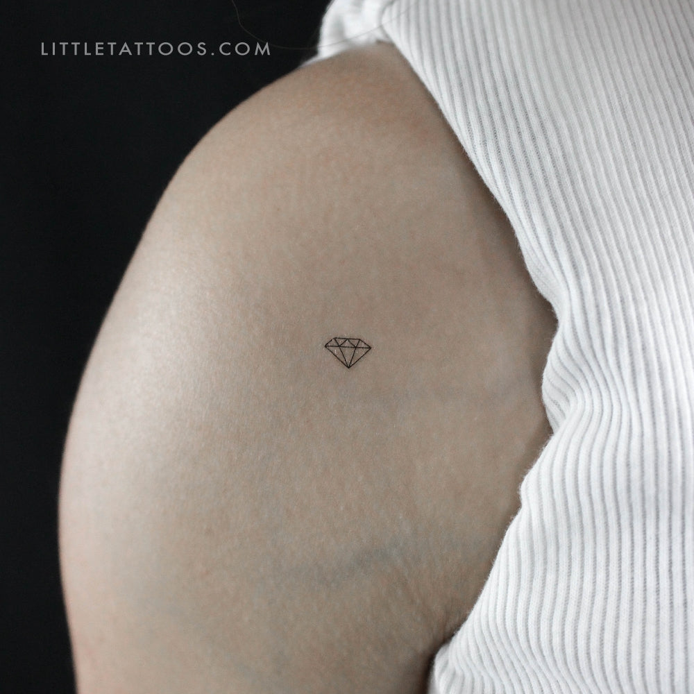 Tiny Minimalist Diamond Temporary Tattoo - Set of 3