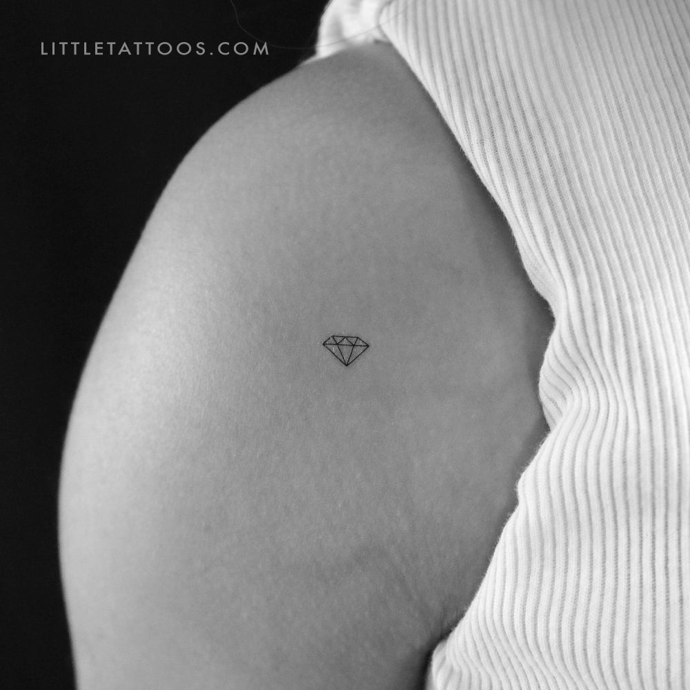 Tiny Minimalist Diamond Temporary Tattoo - Set of 3