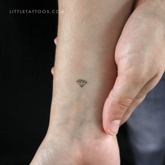 Tatuaje temporal de diamante minimalista diminuto (juego de 3)
