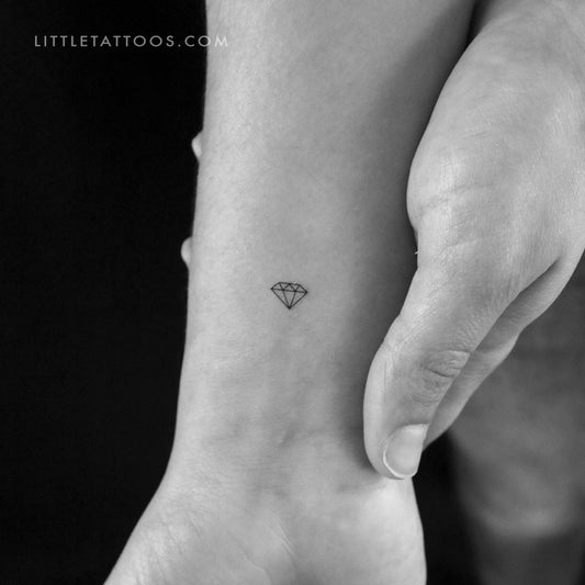 Tatuaje temporal de diamante minimalista diminuto (juego de 3)