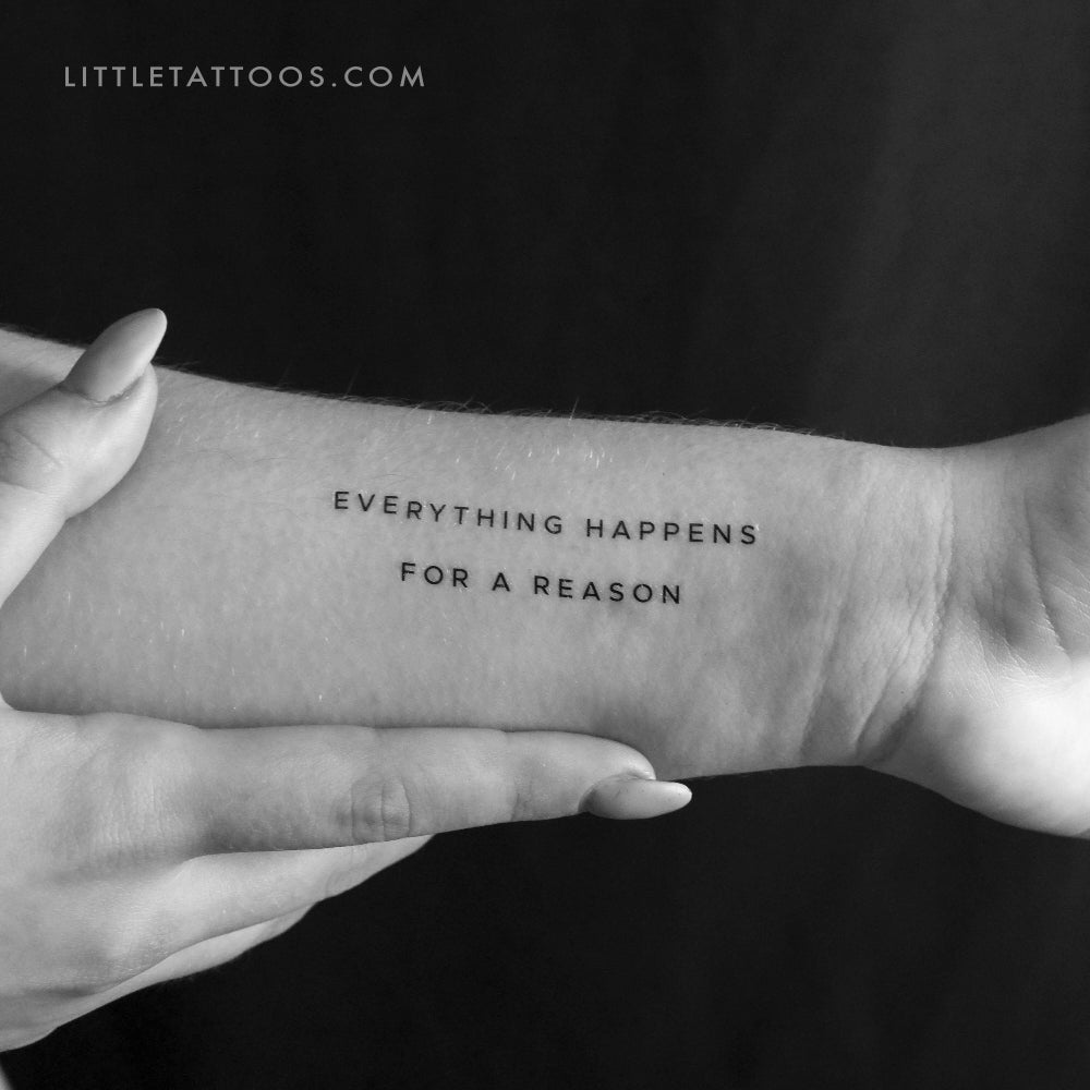 EVERYTHING HAPPENS FOR A REASON Temporary Tattoo - Set of 3