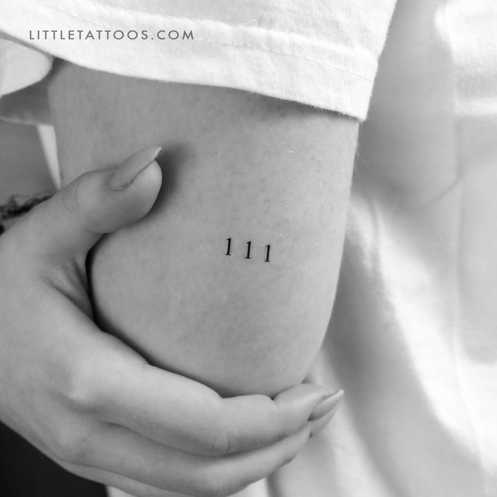 Little 111 Angel Number Temporary Tattoo - Set of 3