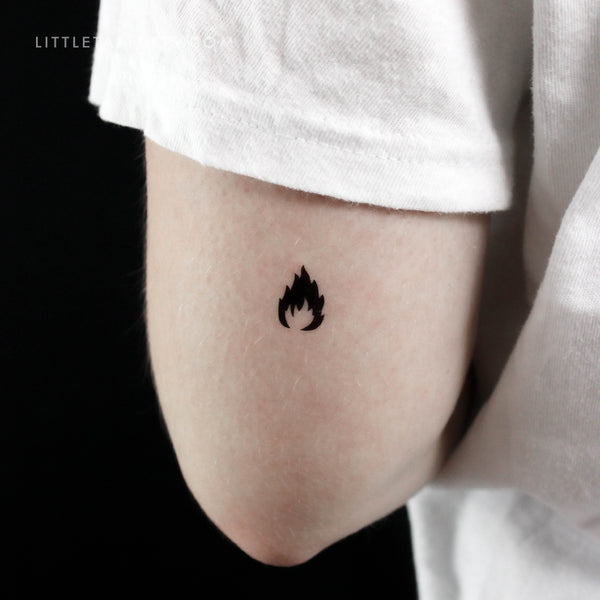 Black Fire Flame Temporary Tattoo - Set of 3
