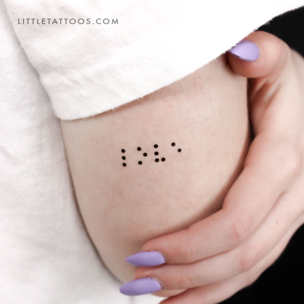 Braille Love Temporary Tattoo - Set of 3