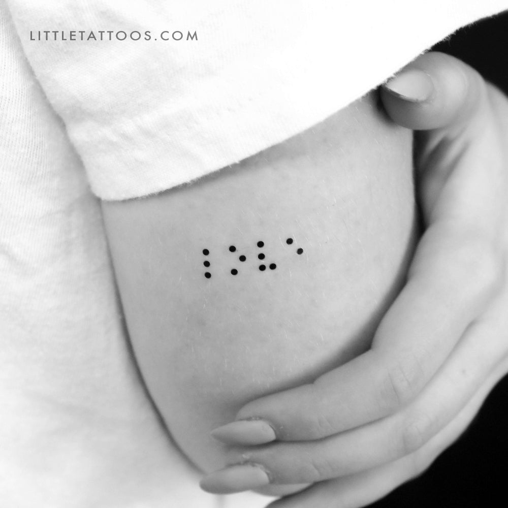 Braille Love Temporary Tattoo - Set of 3