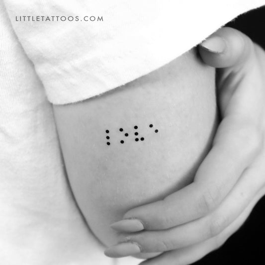 Tatuaje temporal de amor en braille - Juego de 3