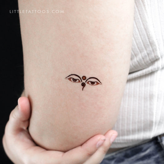 Compassionate Eyes Of Buddha Temporary Tattoo - Set of 3