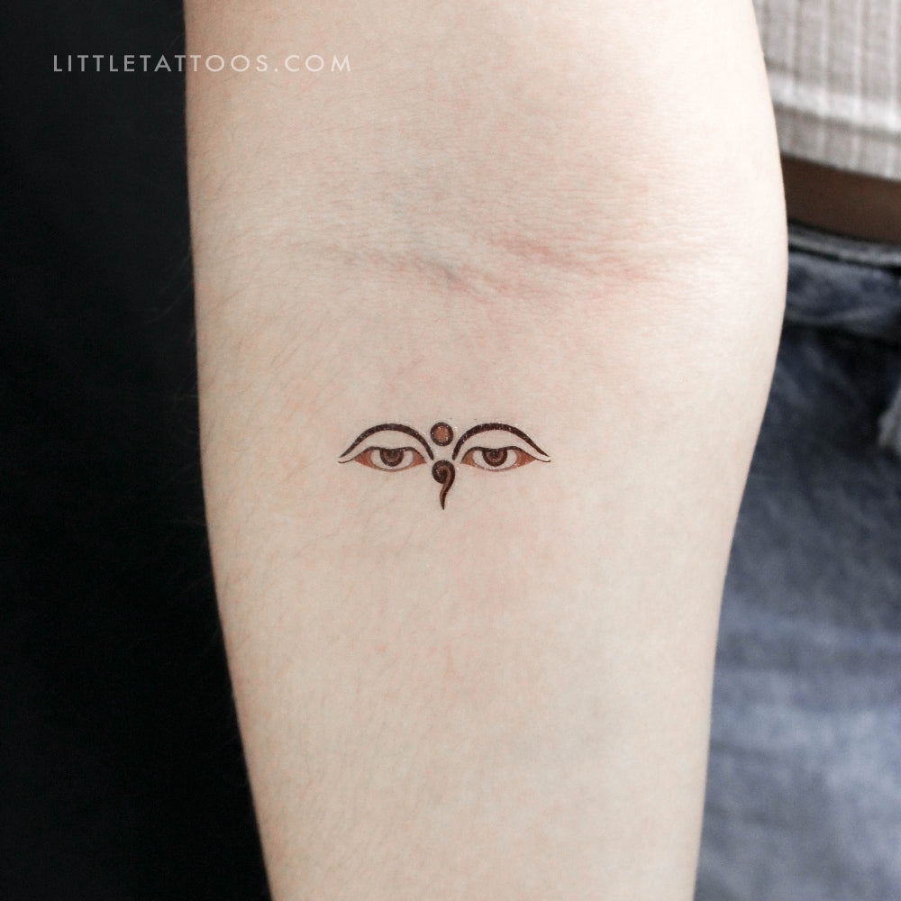Compassionate Eyes Of Buddha Temporary Tattoo - Set of 3