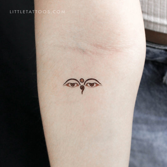 Compassionate Eyes Of Buddha Temporary Tattoo - Set of 3