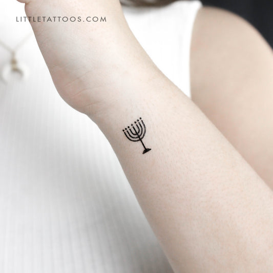Tatuaje temporal de la Menorá - Juego de 3