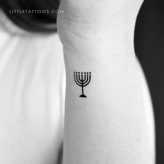 Tatuaje temporal de la Menorá - Juego de 3