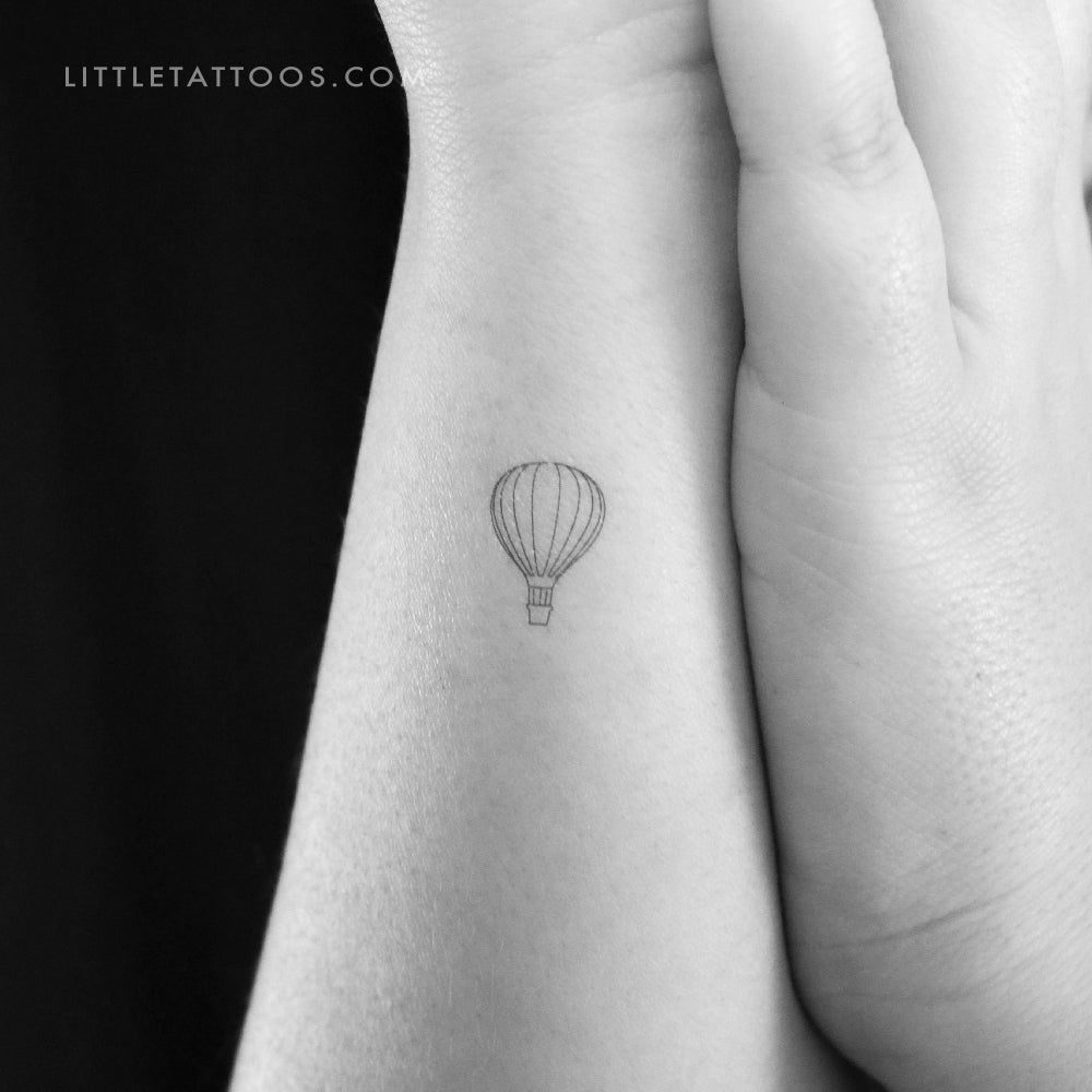 Tiny Hot Air Balloon Temporary Tattoo - Set of 3