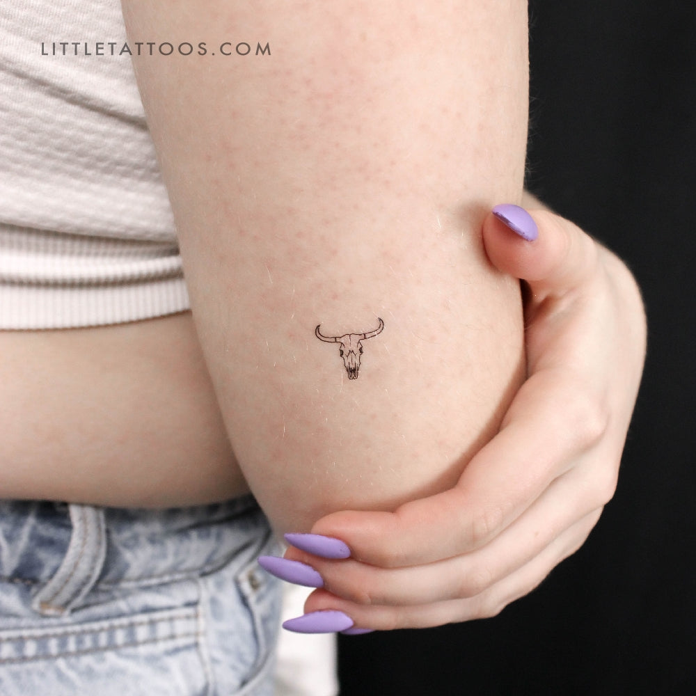 Tatuaje temporal de calavera de vaca (juego de 3)