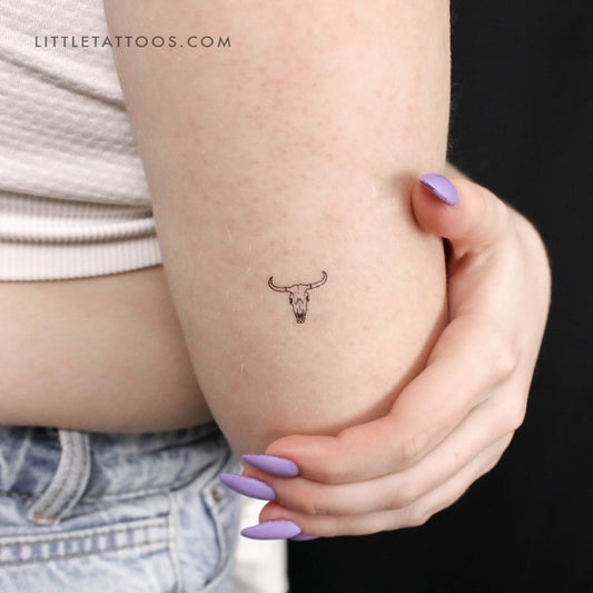 Tatuaje temporal de calavera de vaca (juego de 3)