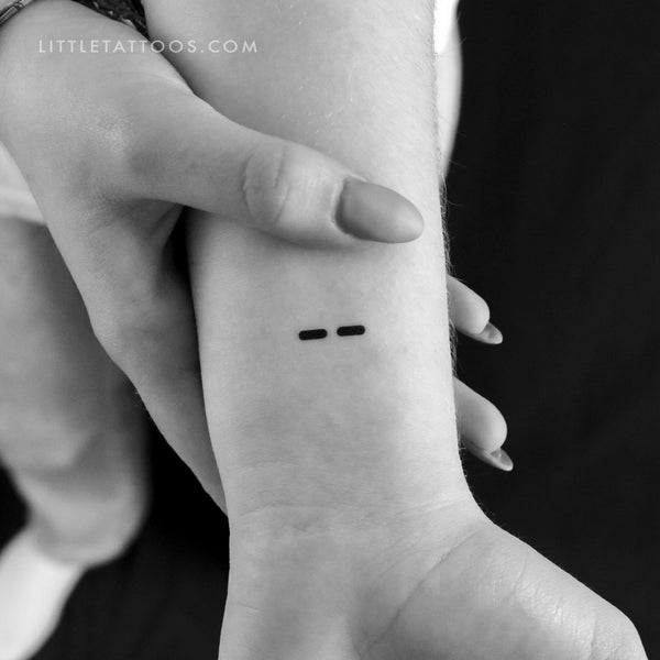Morse Code M Temporary Tattoo - Set of 3