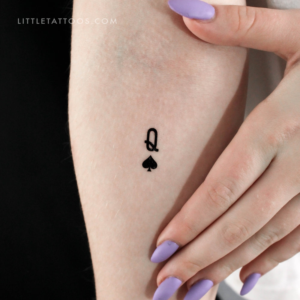 Queen Of Spades Temporary Tattoo - Set of 3