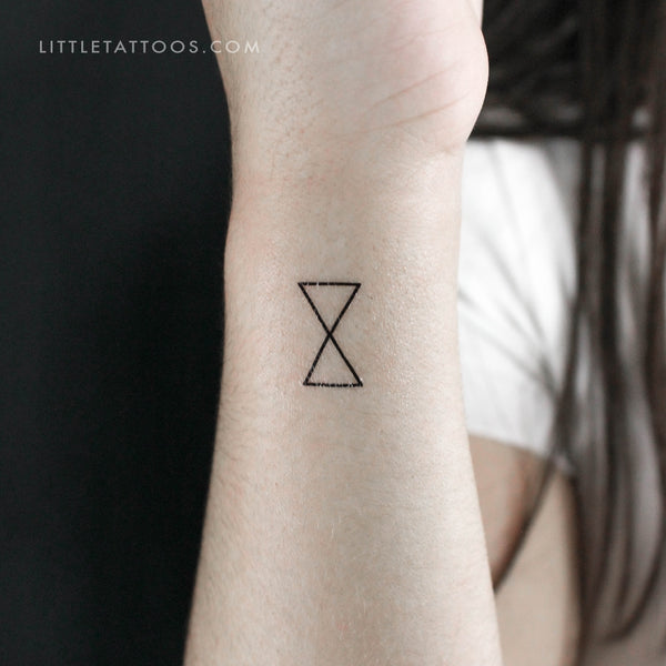 Minimalist Hourglass Temporary Tattoo - Set of 3