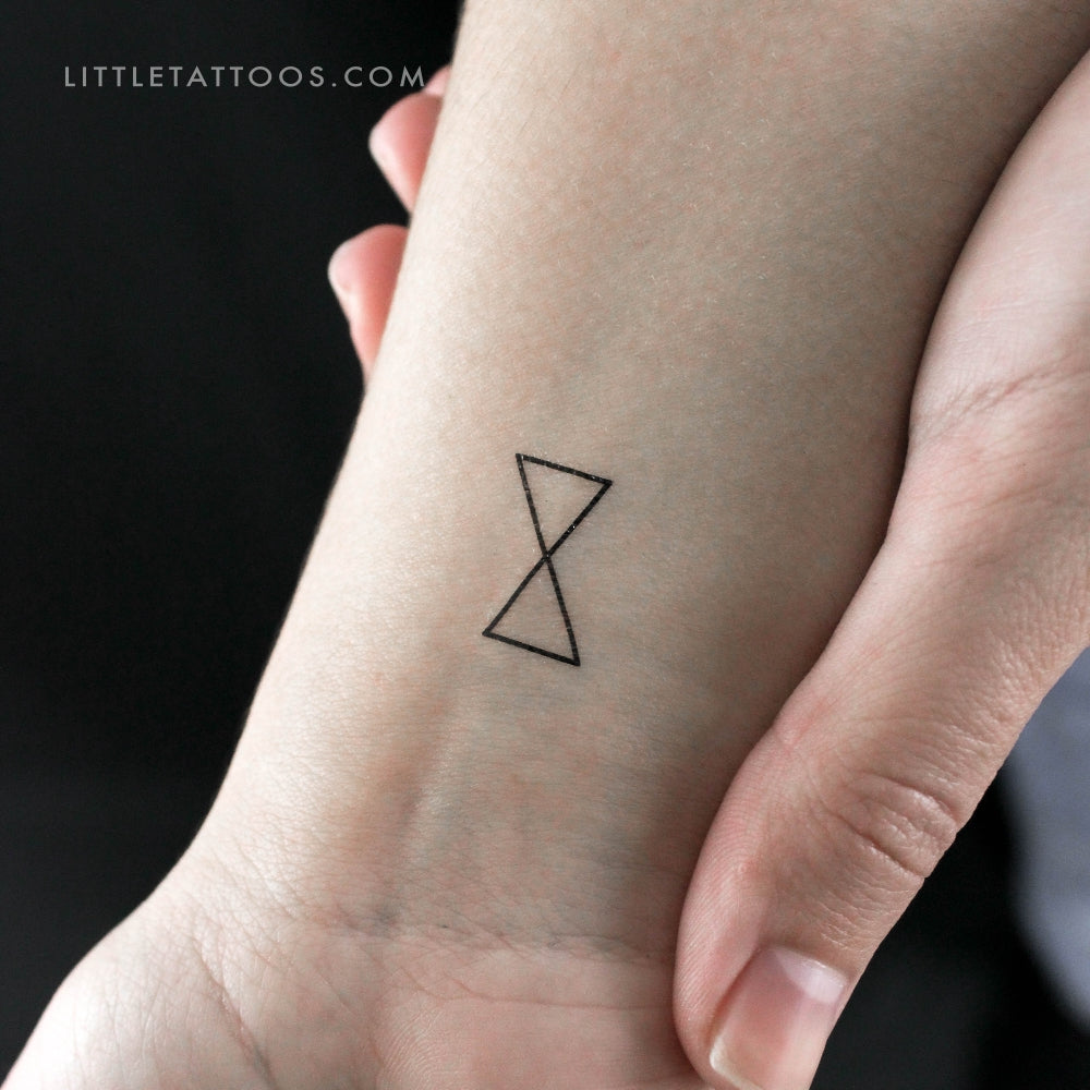 Minimalist Hourglass Temporary Tattoo - Set of 3