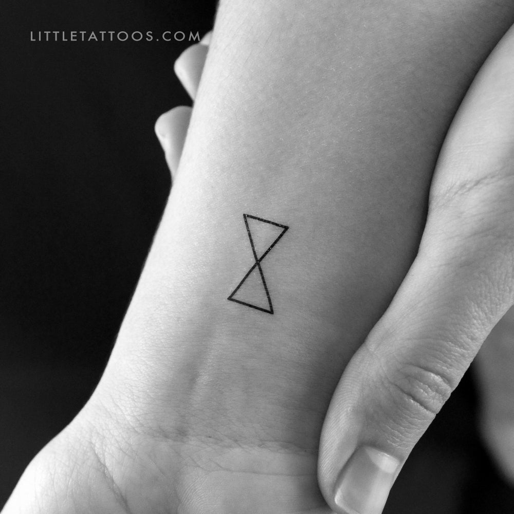 Minimalist Hourglass Temporary Tattoo - Set of 3