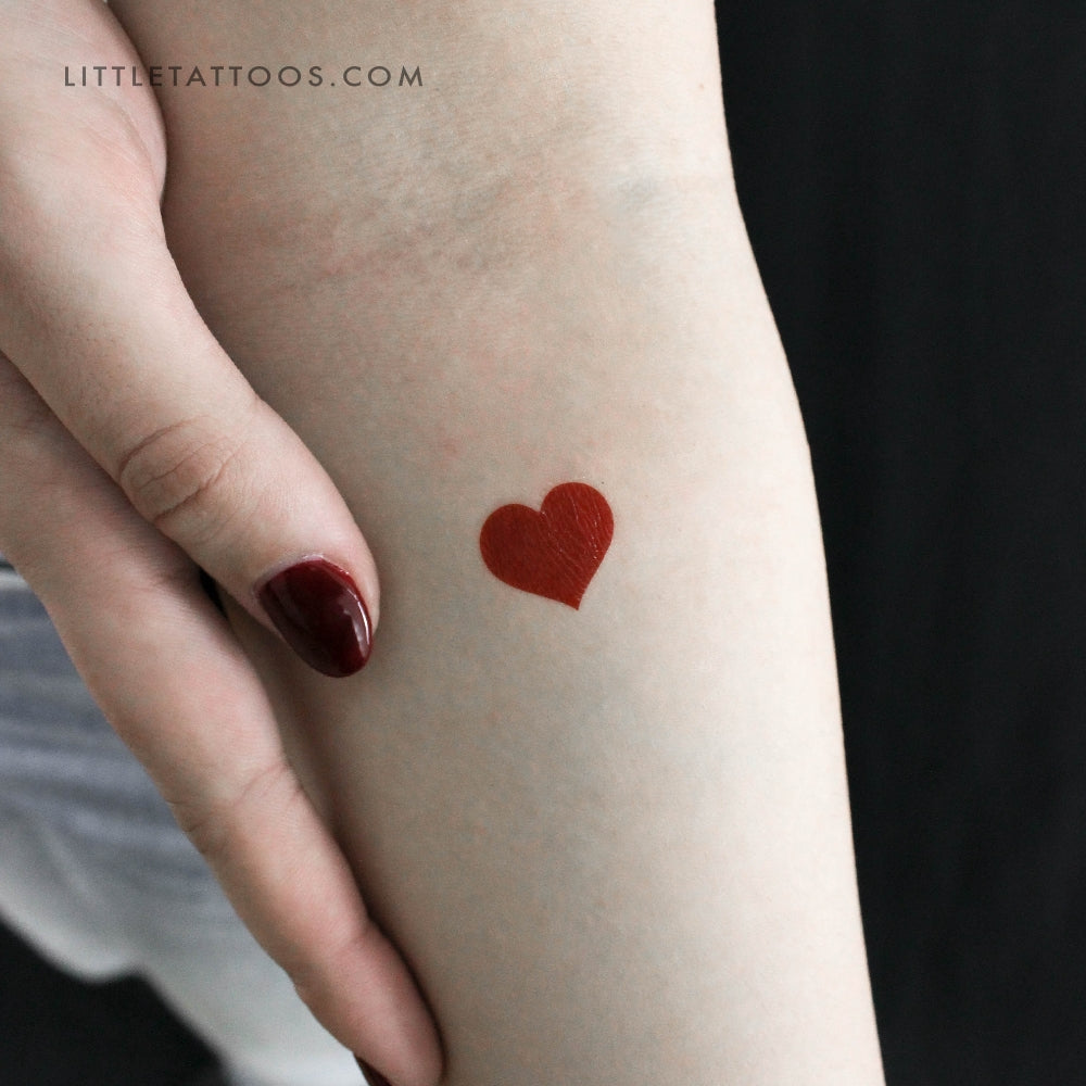 Red Heart Temporary Tattoo - Set of 3