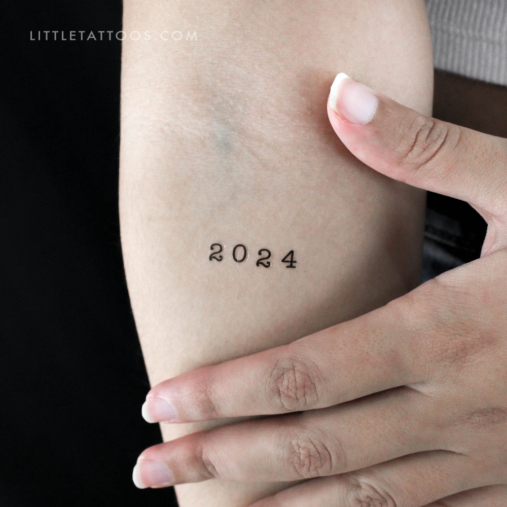 2024 Birth Year Temporary Tattoo - Set of 3 – Little Tattoos, image size:1000x1000