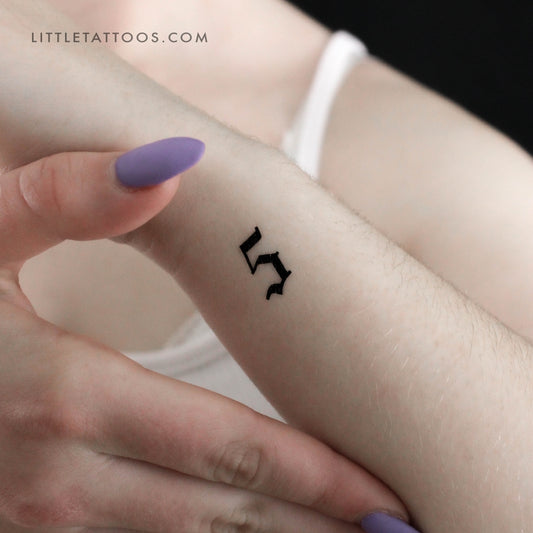 Gothic Number 5 Temporary Tattoo - Set of 3