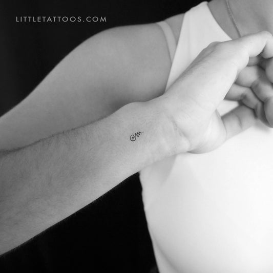 Tiny Thai Khomut Unalome Temporary Tattoo - Set of 3